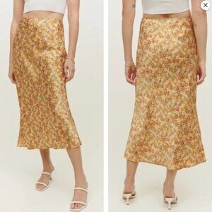 Reformation Pratt floral silk skirt - Size 0